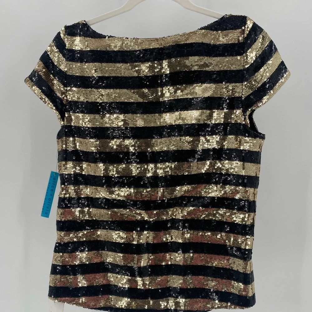 ALICE & OLIVIA - Alfie Oversized Sequin Top - Picture 9 of 11